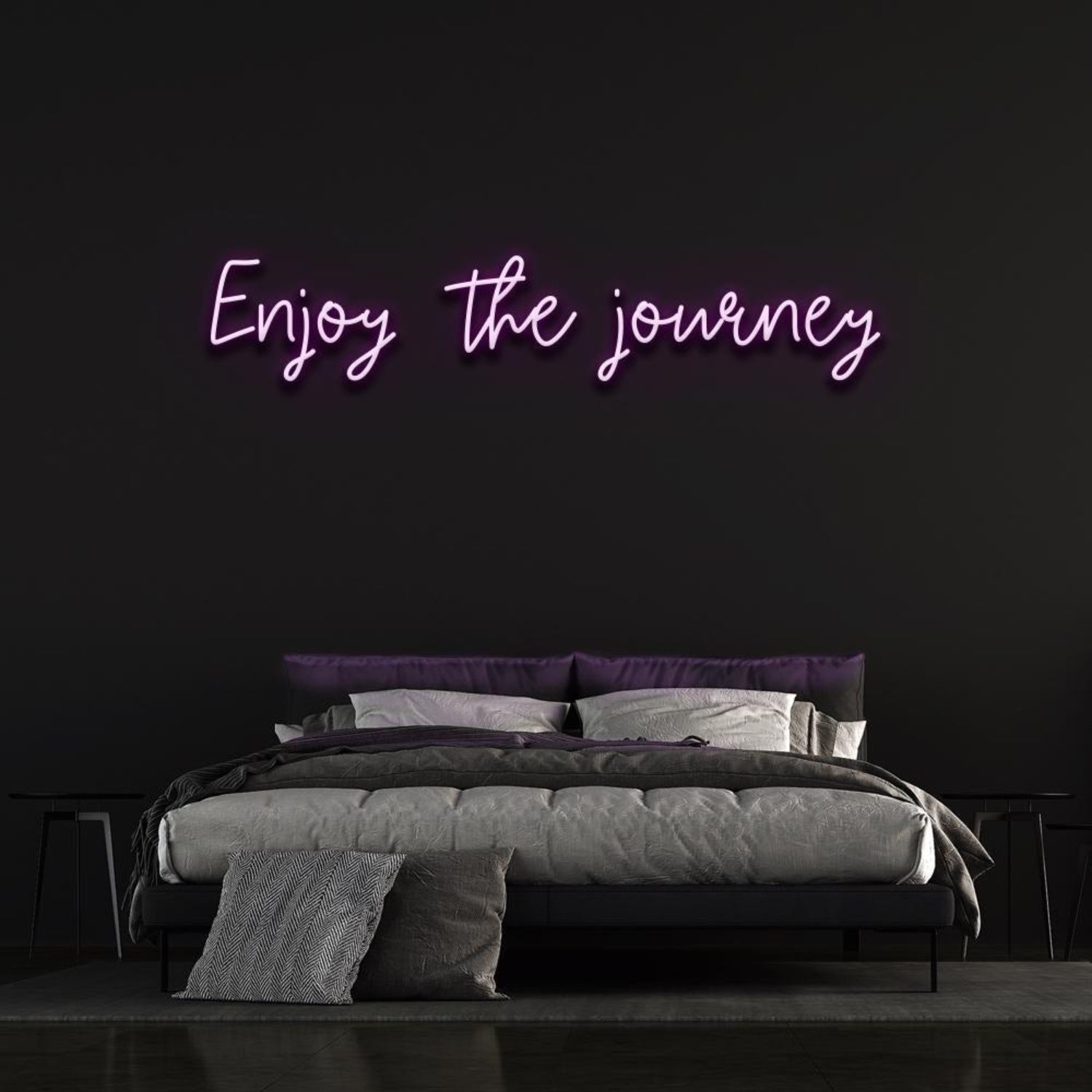 White Glow Enjoy The Journey Led Neon Sign Bedroom Wall Art Decor | Shineneon