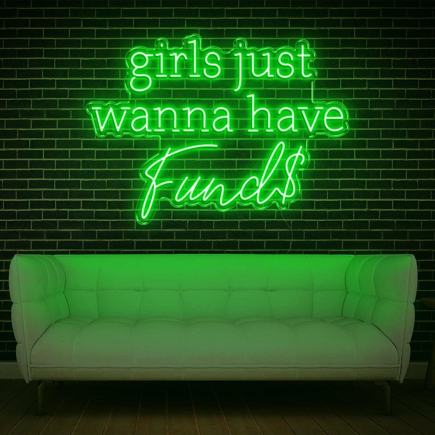 White Glow Girls Just Wanna Have Funds Led Neon Sign For Feminine Spaces | Shineneon