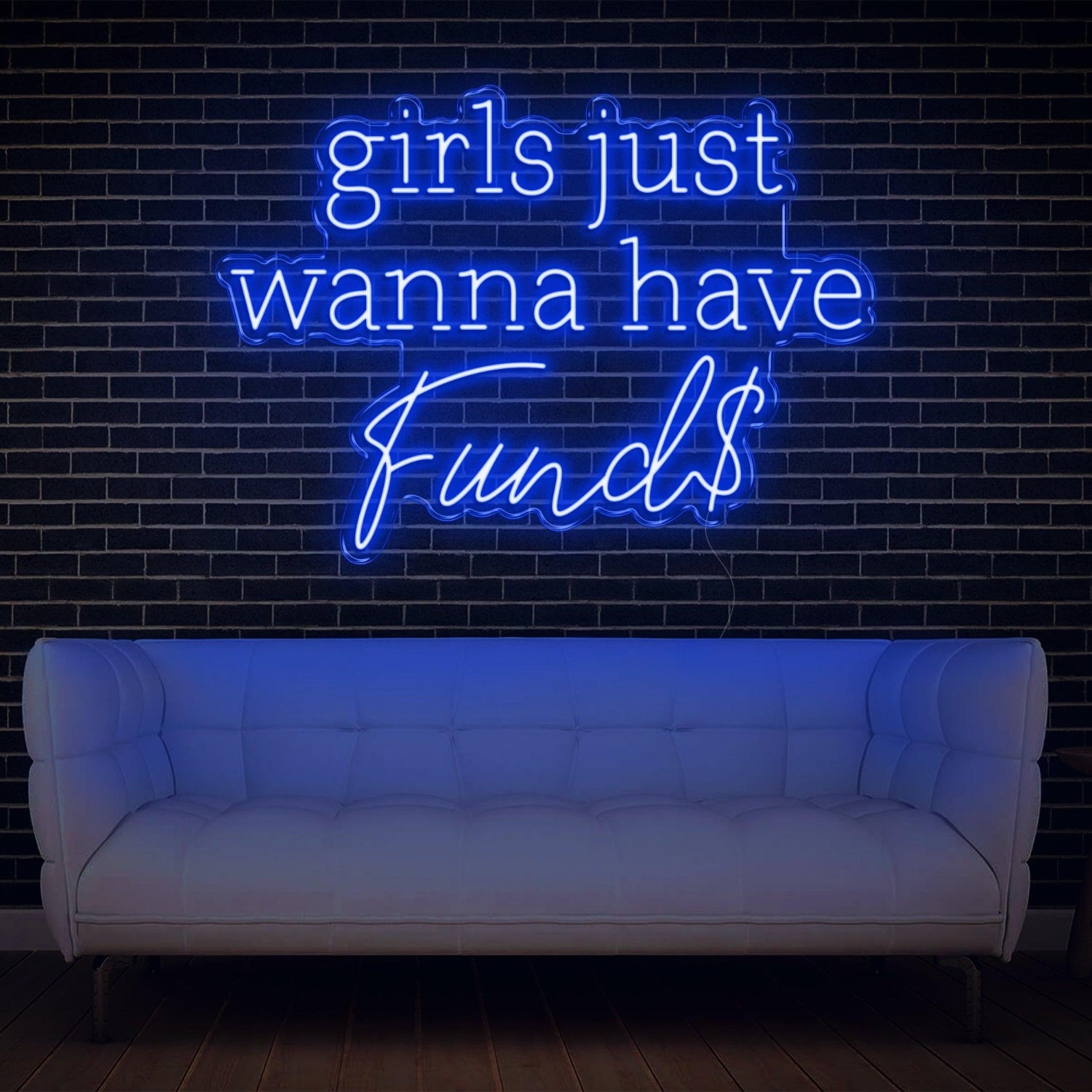 White Glow Girls Just Wanna Have Funds Led Neon Sign For Feminine Spaces | Shineneon