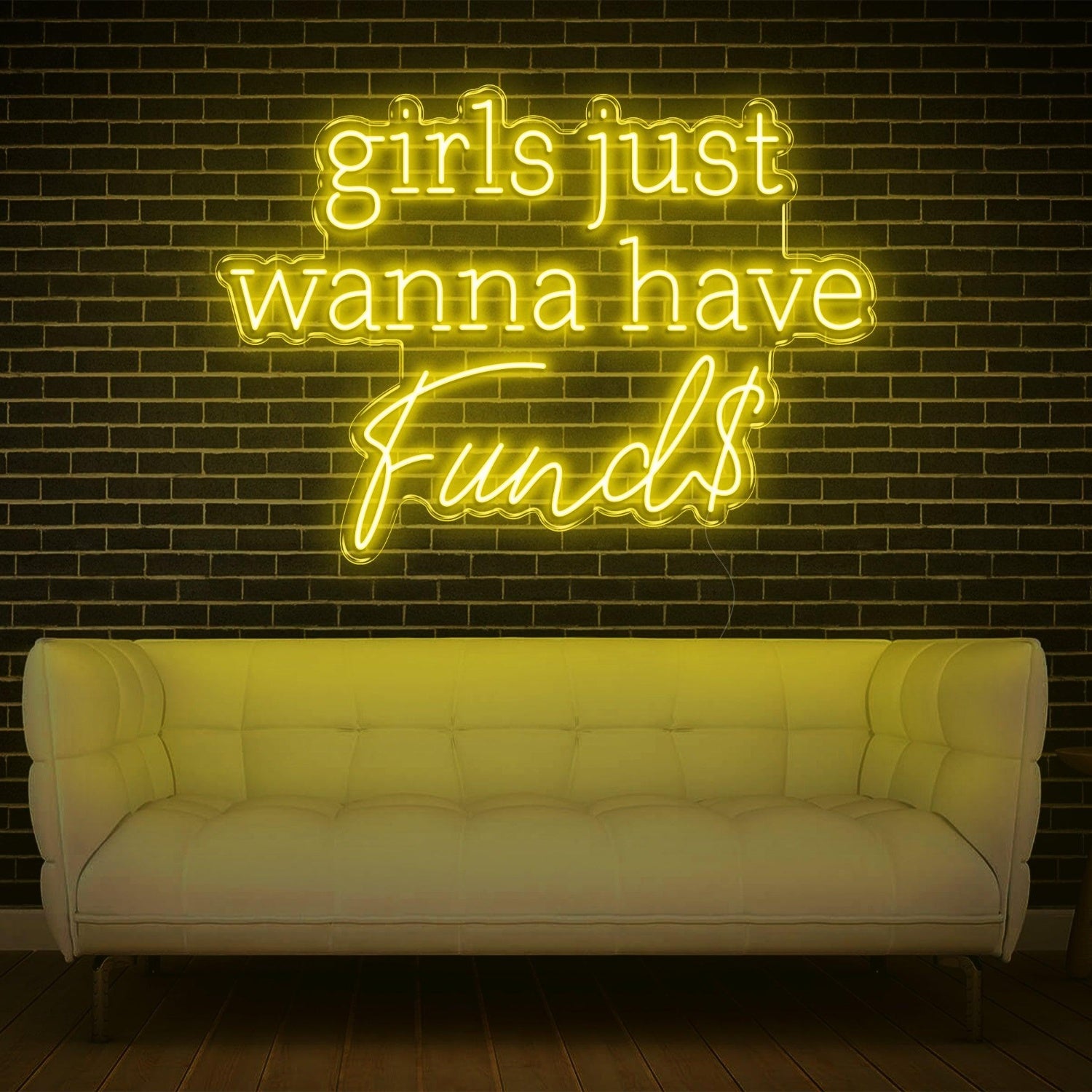 White Glow Girls Just Wanna Have Funds Led Neon Sign For Feminine Spaces | Shineneon