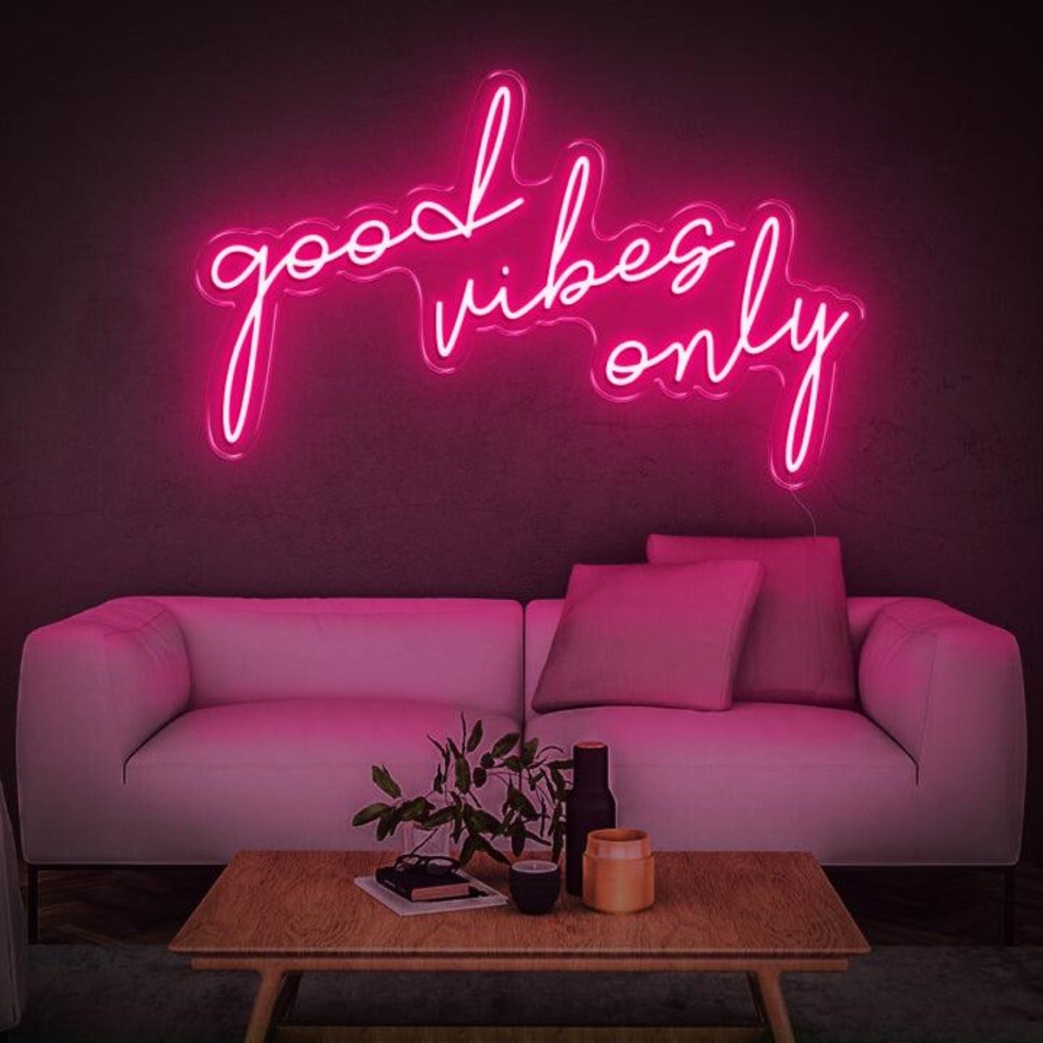 White Glow Good Vibes Only Led Neon Sign For Modern Home Decor | Shineneon