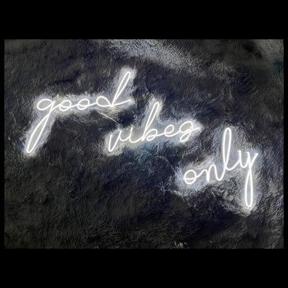 White Glow Good Vibes Only Led Neon Sign For Modern Home Decor | Shineneon