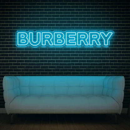 White Glowing Burberry Led Neon Sign For Luxe Interior Brand Display | Shineneon