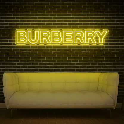 White Glowing Burberry Led Neon Sign For Luxe Interior Brand Display | Shineneon
