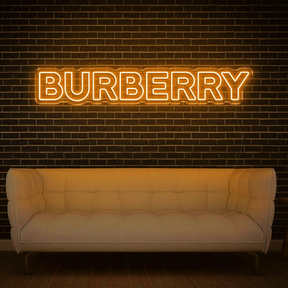 White Glowing Burberry Led Neon Sign For Luxe Interior Brand Display | Shineneon