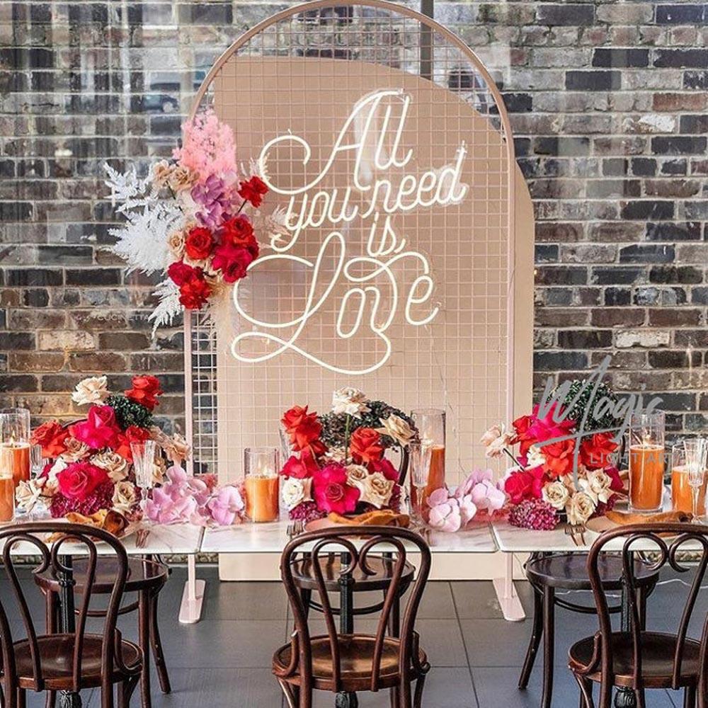 White Handwritten All You Need Is Love Led Neon Sign Wedding Party Decor | Shineneon