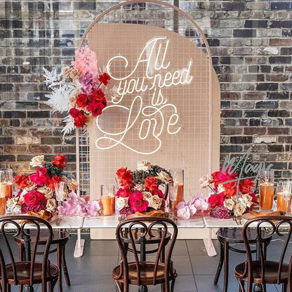 White Handwritten All You Need Is Love Led Neon Sign Wedding Party Decor | Shineneon