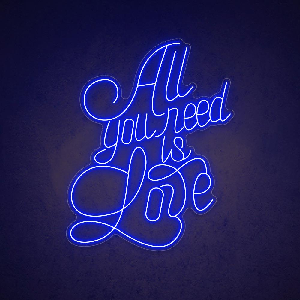 White Handwritten All You Need Is Love Led Neon Sign Wedding Party Decor | Shineneon