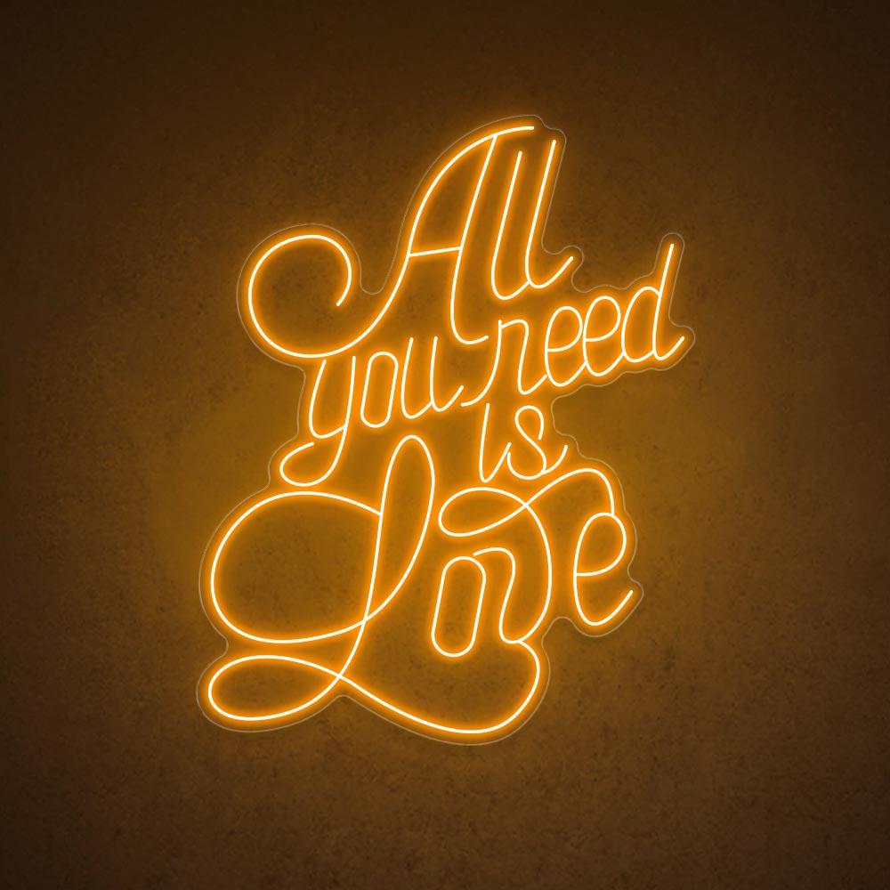White Handwritten All You Need Is Love Led Neon Sign Wedding Party Decor | Shineneon