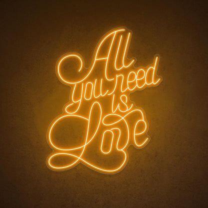 White Handwritten All You Need Is Love Led Neon Sign Wedding Party Decor | Shineneon