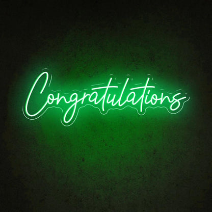 White Handwritten Congratulations Led Neon Sign For Celebrations And Decor | Shineneon