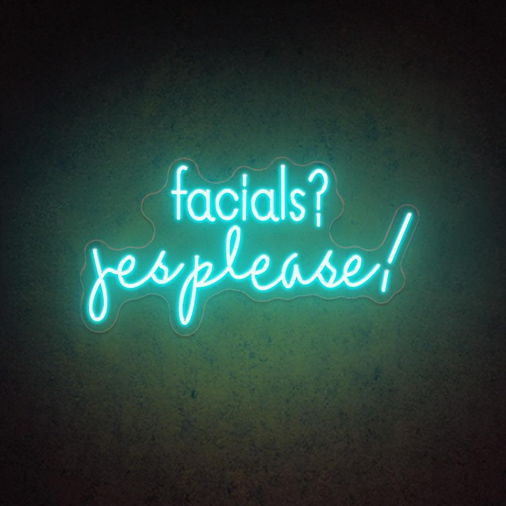 White Handwritten Facials Yes Please Led Neon Sign For Salon Decor | Shineneon