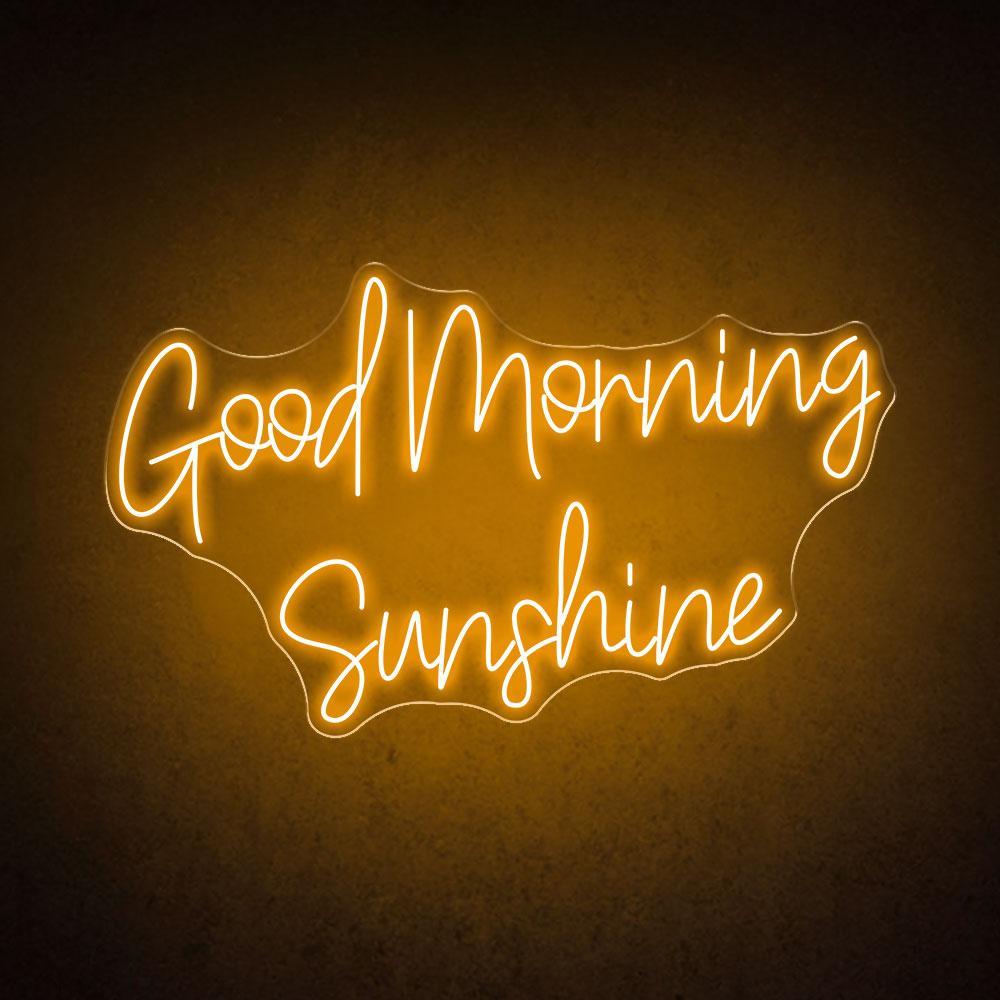 White Handwritten Good Morning Sunshine Led Neon Sign For Home Cafe Decor | Shineneon