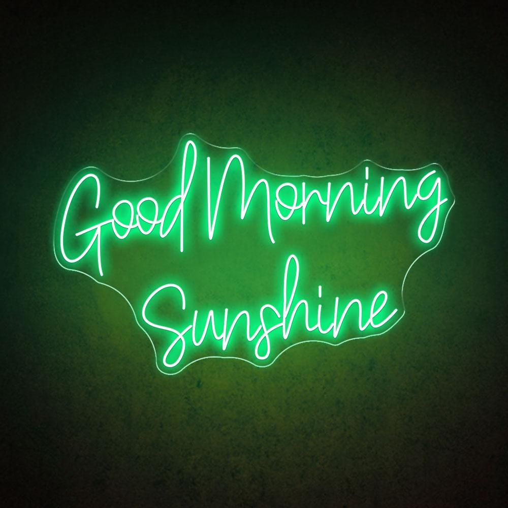 White Handwritten Good Morning Sunshine Led Neon Sign For Home Cafe Decor | Shineneon