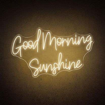White Handwritten Good Morning Sunshine Led Neon Sign For Home Cafe Decor | Shineneon
