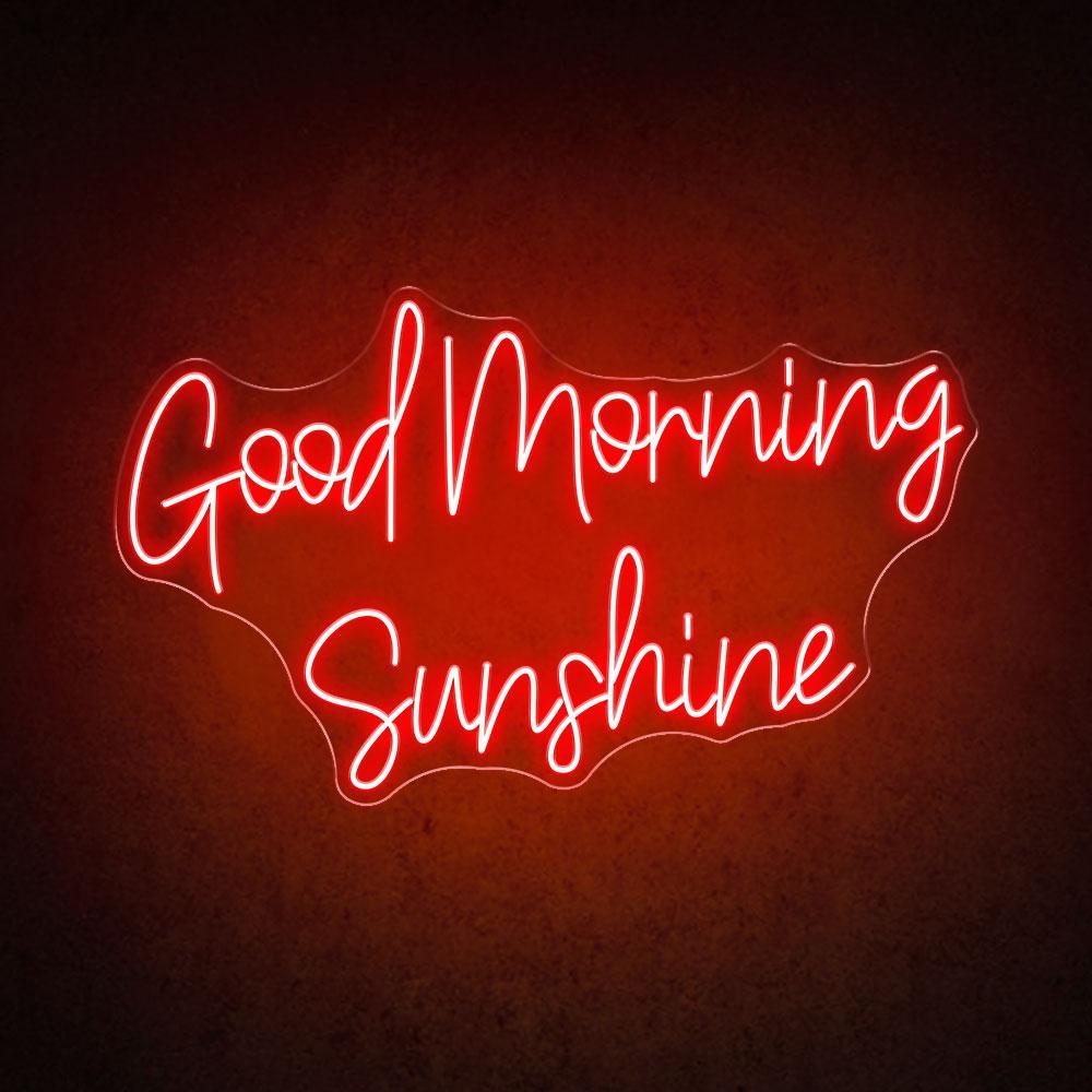 White Handwritten Good Morning Sunshine Led Neon Sign For Home Cafe Decor | Shineneon