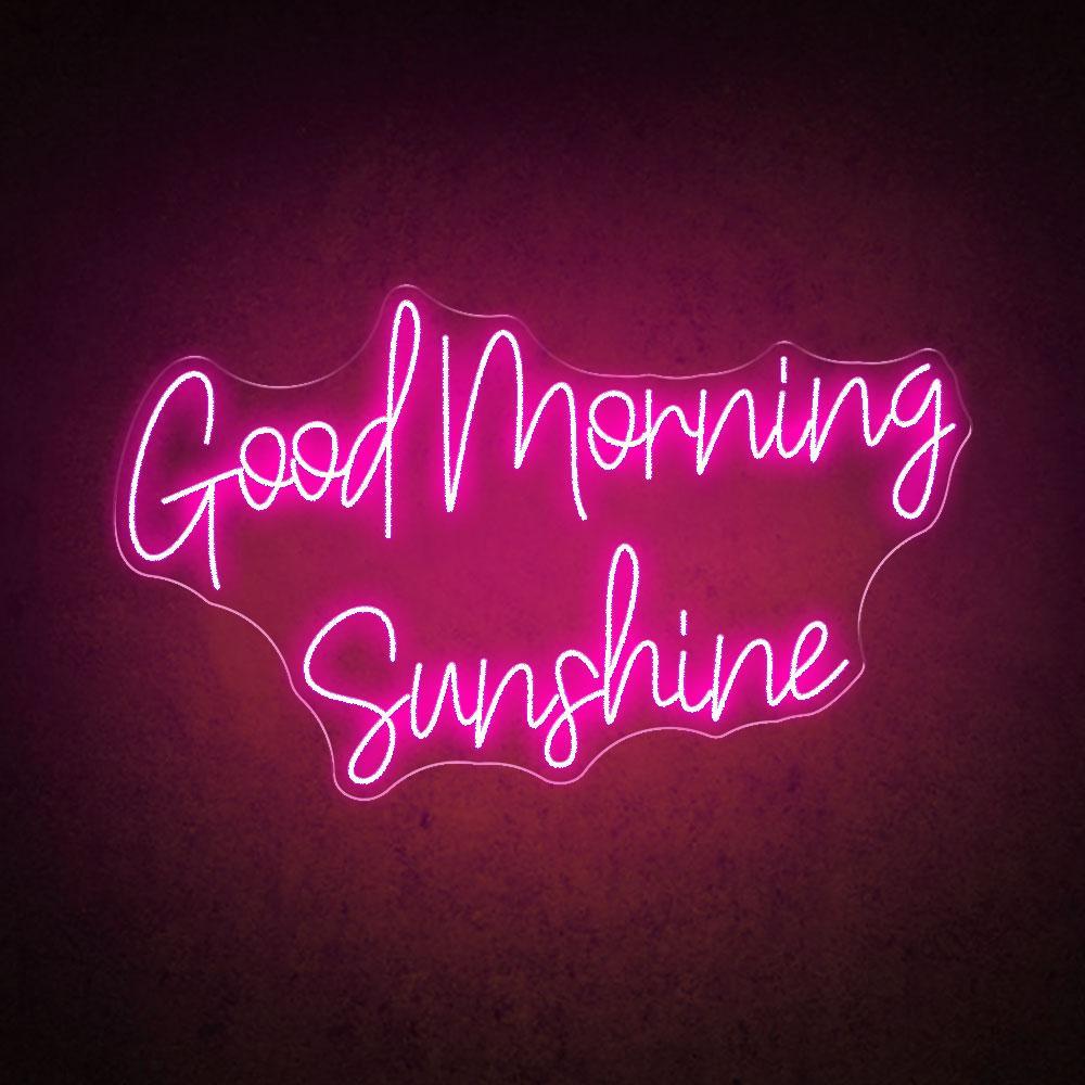 White Handwritten Good Morning Sunshine Led Neon Sign For Home Cafe Decor | Shineneon