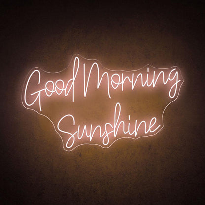 White Handwritten Good Morning Sunshine Led Neon Sign For Home Cafe Decor | Shineneon