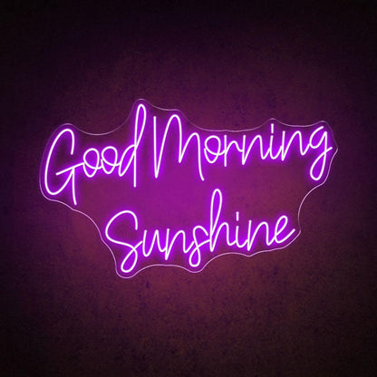 White Handwritten Good Morning Sunshine Led Neon Sign For Home Cafe Decor | Shineneon
