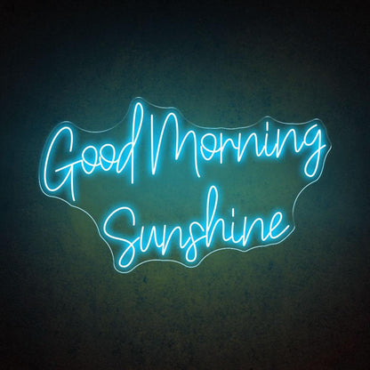White Handwritten Good Morning Sunshine Led Neon Sign For Home Cafe Decor | Shineneon
