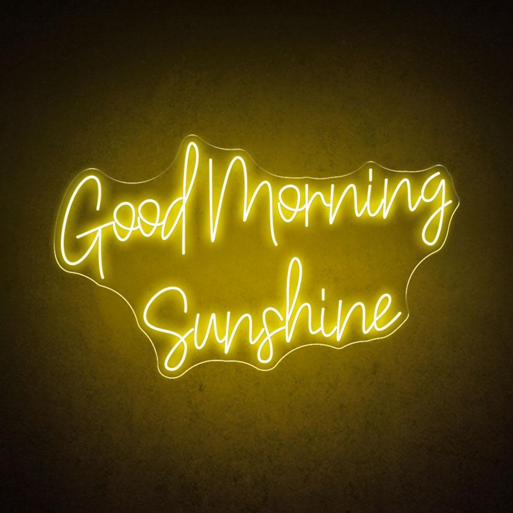 White Handwritten Good Morning Sunshine Led Neon Sign For Home Cafe Decor | Shineneon