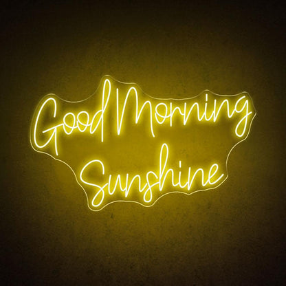 White Handwritten Good Morning Sunshine Led Neon Sign For Home Cafe Decor | Shineneon