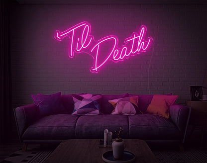 White Handwritten Til Death Led Neon Sign For Bedroom Wall Decor | Shineneon