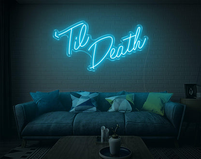 White Handwritten Til Death Led Neon Sign For Bedroom Wall Decor | Shineneon