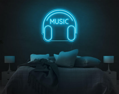 White Headphone Music Led Neon Sign For Bedroom Decor | Shineneon