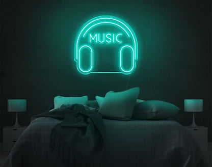 White Headphone Music Led Neon Sign For Bedroom Decor | Shineneon