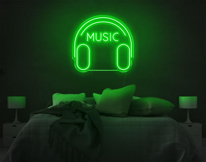 White Headphone Music Led Neon Sign For Bedroom Decor | Shineneon