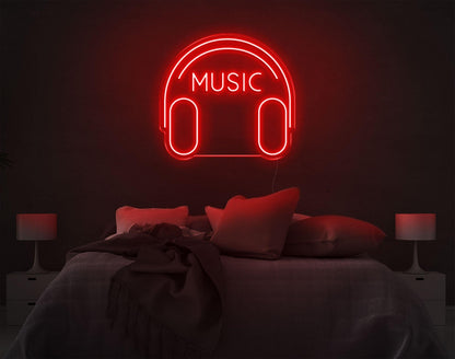 White Headphone Music Led Neon Sign For Bedroom Decor | Shineneon
