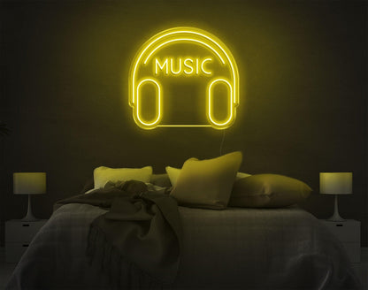 White Headphone Music Led Neon Sign For Bedroom Decor | Shineneon