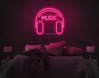 White Headphone Music Led Neon Sign For Bedroom Decor | Shineneon