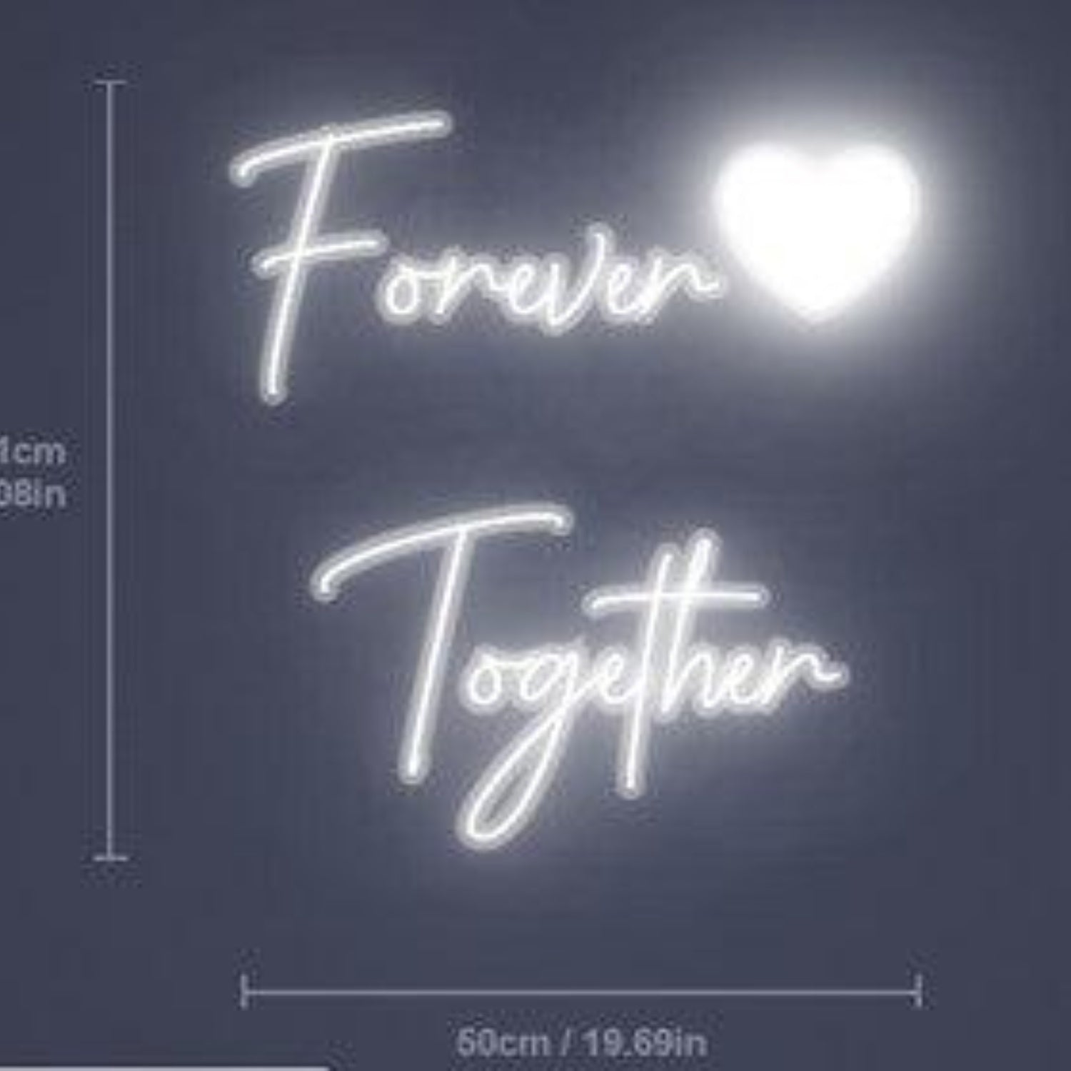 White Heart Forever Together Led Neon Sign For Romantic Wedding And Home Decor | Shineneon