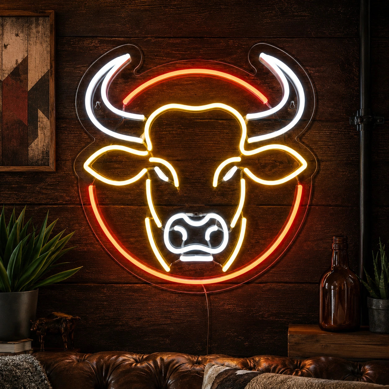White Horn Bull Head Neon Sign LED Neon Sign high-converting product image