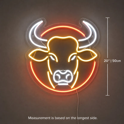 White Horn Bull Head Neon Sign LED Neon Sign size image
