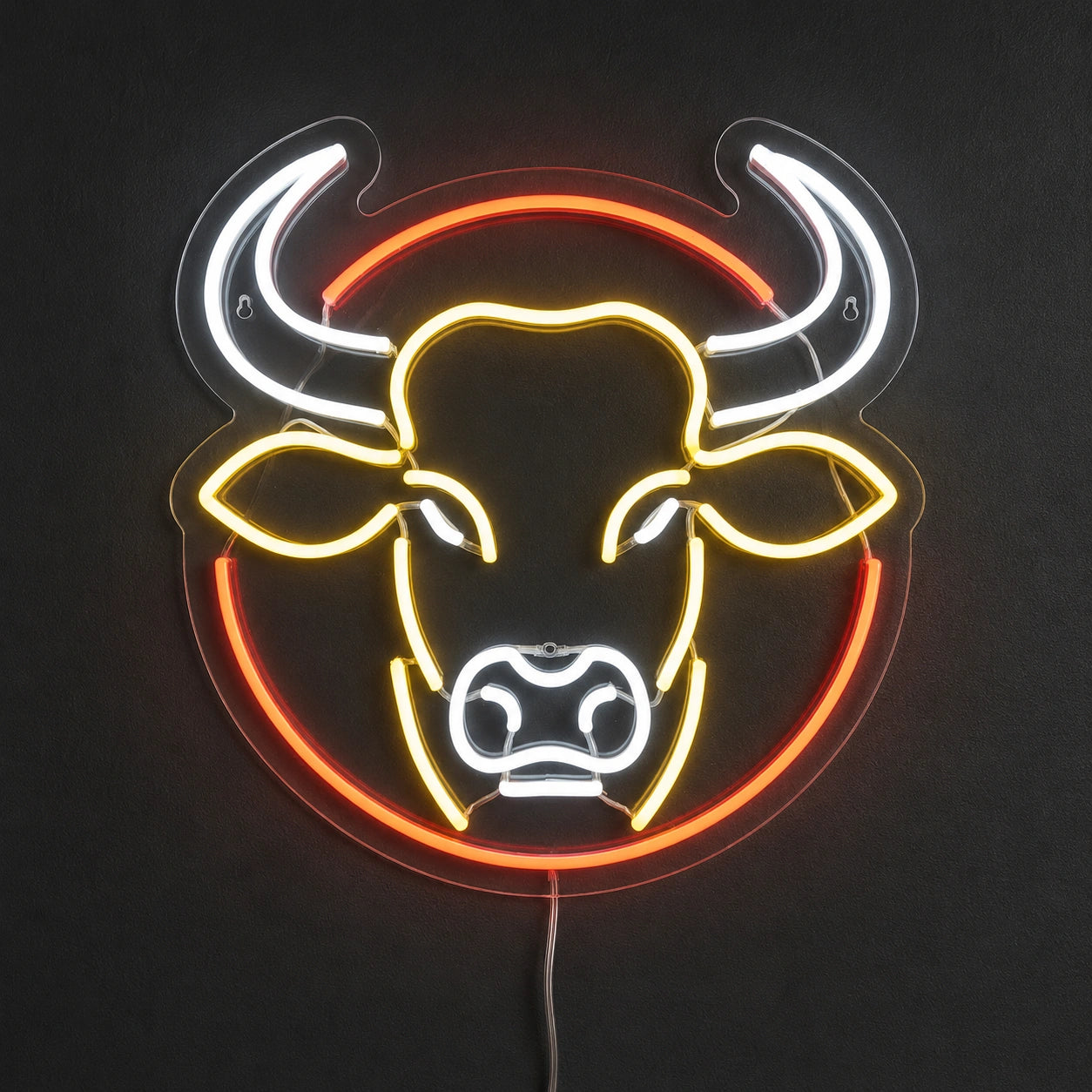 White Horn Bull Head Neon Sign LED Neon Sign main product image
