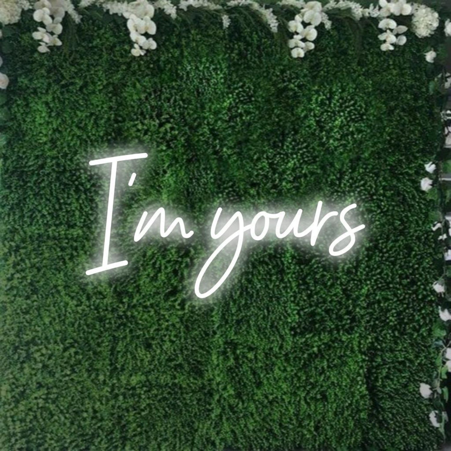 White Im Yours Led Neon Sign Romantic Wedding Botanical Wall Decor - Shineneon