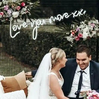 White Love You More LED Neon Sign for Outdoor Wedding Decor | Shineneon