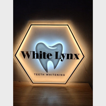 White Lynx Acrylic Business Logo Sign - Shineneon