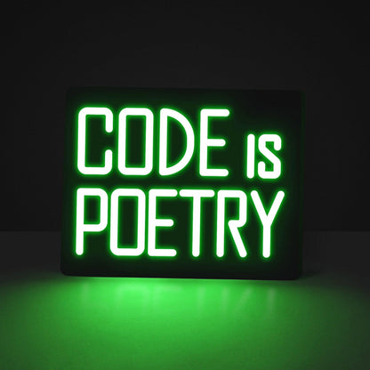 White Modern Code Is Poetry Led Neon Sign For Developer Studio Decor | Shineneon