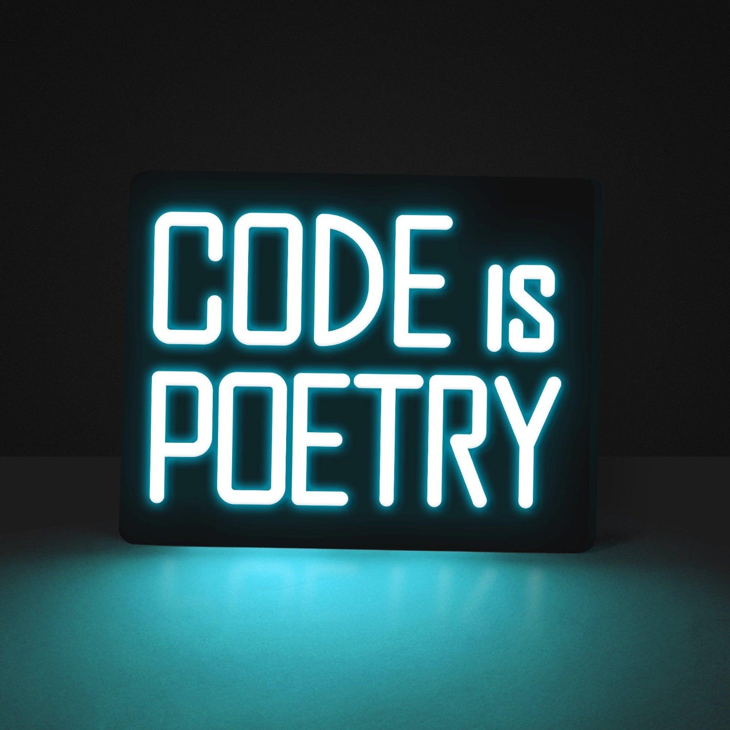 White Modern Code Is Poetry Led Neon Sign For Developer Studio Decor | Shineneon