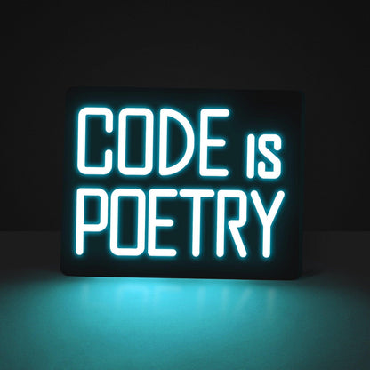 White Modern Code Is Poetry Led Neon Sign For Developer Studio Decor | Shineneon
