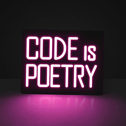 White Modern Code Is Poetry Led Neon Sign For Developer Studio Decor | Shineneon