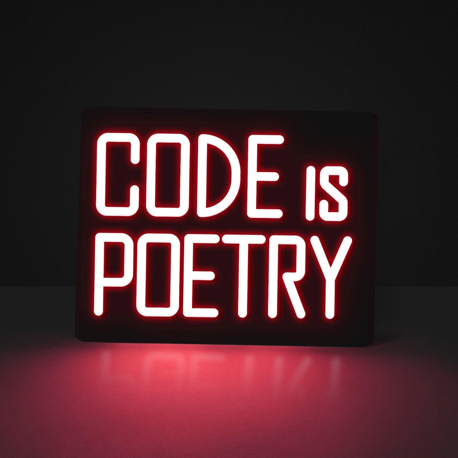 White Modern Code Is Poetry Led Neon Sign For Developer Studio Decor | Shineneon