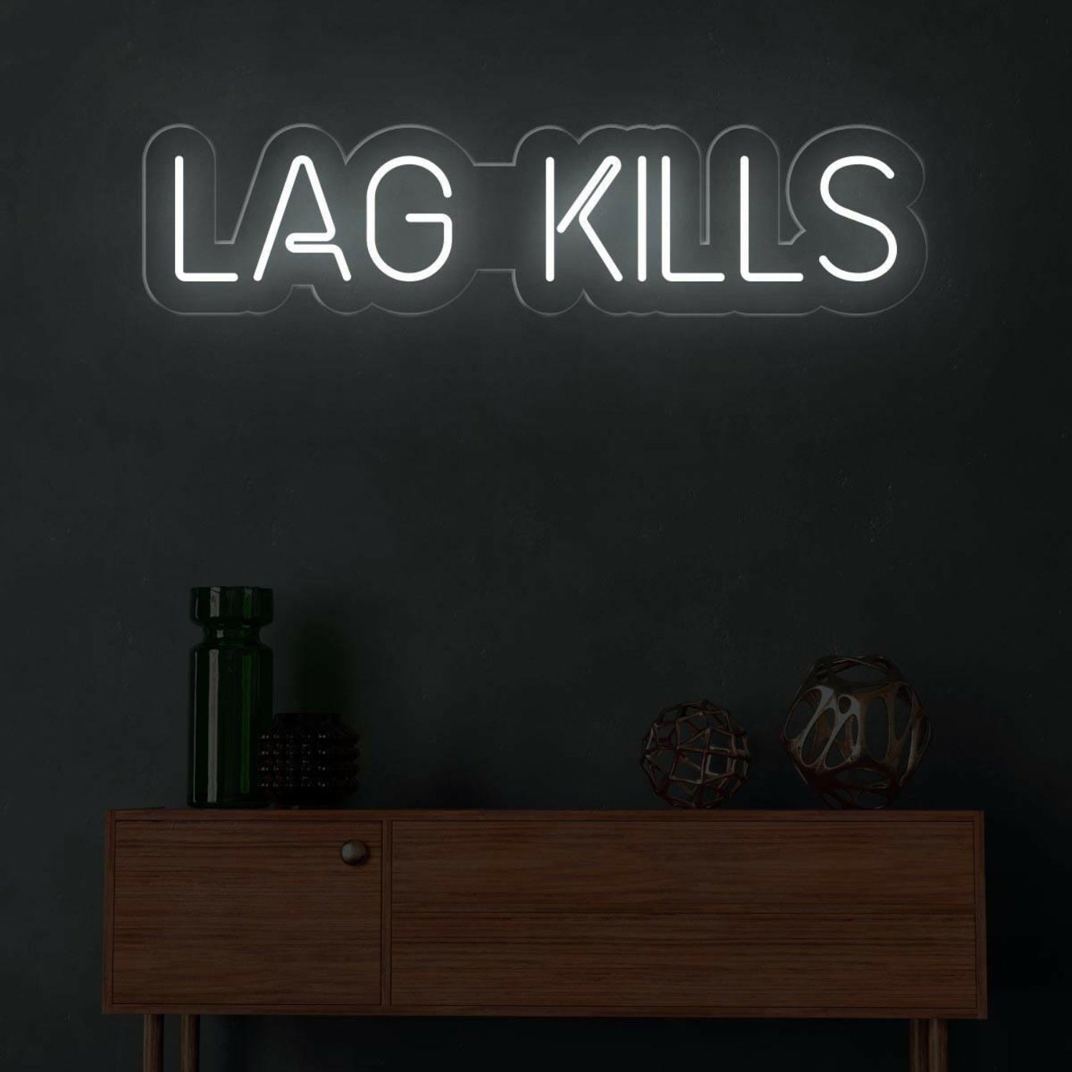 White Modern Lag Kills Led Neon Sign For Gaming Room Decor | Shineneon