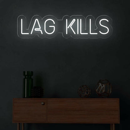 White Modern Lag Kills Led Neon Sign For Gaming Room Decor | Shineneon