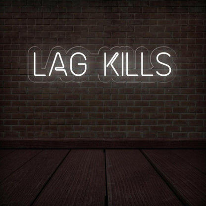 White Modern Lag Kills Led Neon Sign For Gaming Room Decor | Shineneon