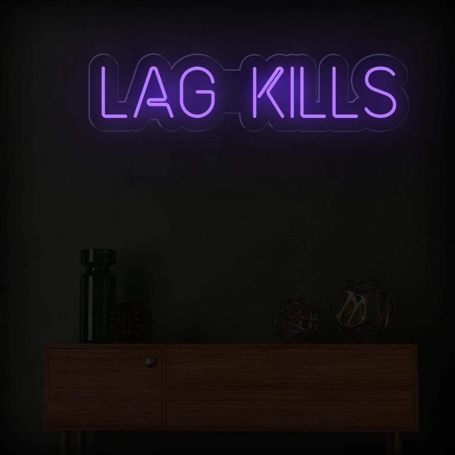 White Modern Lag Kills Led Neon Sign For Gaming Room Decor | Shineneon